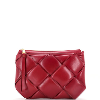 Bottega Veneta Zip Pouch Padded Maxi Intrecciato Paper Calfskin