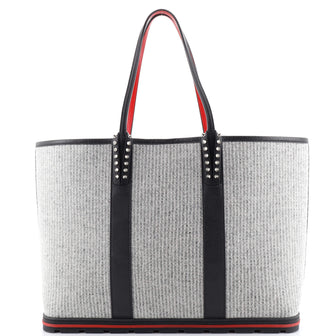 Cabata East West Tote Wool with Leather Large