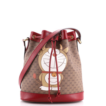 Gucci Doraemon Bucket Bag Printed Mini GG Coated Canvas Small