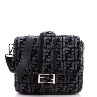 Fendi Baguette Messenger Bag Zucca Shearling Medium