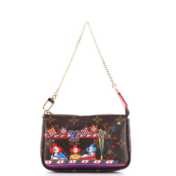 Louis Vuitton Pochette Accessoires Limited Edition Vivienne Xmas Damier Mini