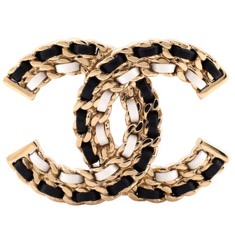 Chanel CC Chain Brooch Metal and Lambskin