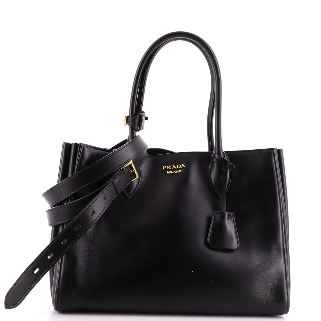 Prada Soft Bibliotheque Tote City Calfskin Medium Black 20229384