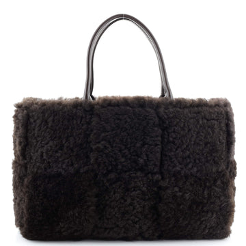 Bottega Veneta Arco Tote Intrecciato Shearling Small