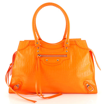 Balenciaga Neo Classic City Bag Crocodile Embossed Leather Large
