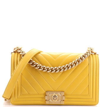 Chanel Boy Flap Bag Chevron Lambskin Old Medium