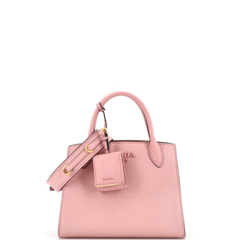 Prada Monochrome Tote Saffiano with City Calf Small