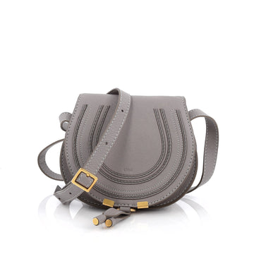 Chloe Marcie Crossbody Bag Leather Mini Gray 2023501