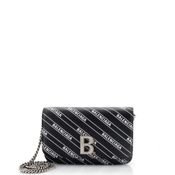 Balenciaga B Dot Wallet on Chain Printed Leather