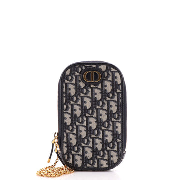 Christian Dior 30 Montaigne Phone Holder on Chain Oblique Canvas