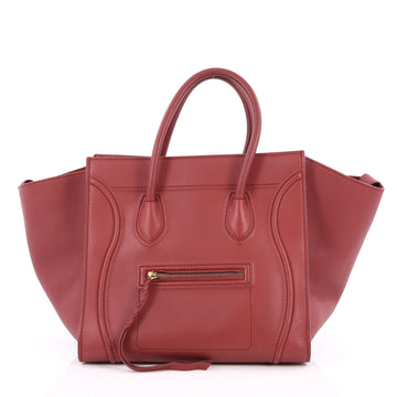 Celine Phantom Handbag Grainy Leather Medium Red 2024301