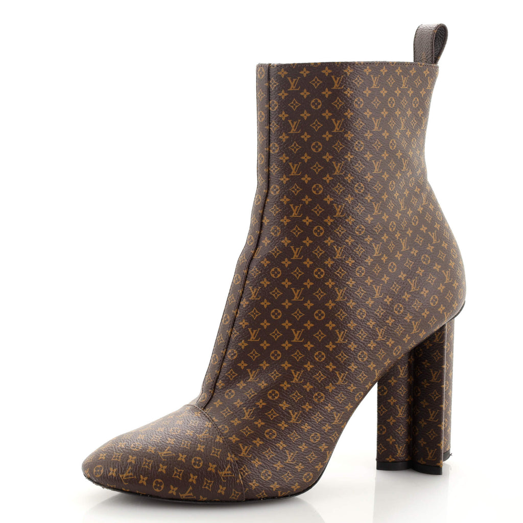 Louis Vuitton Women's Silhouette Ankle Boots Nano Monogram Canvas Brown  2024881