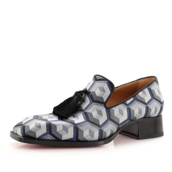 Christian Louboutin Men's Chinchinodou Tassel Loafers Printed Fabric