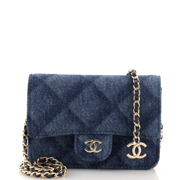 Chanel Classic Flap Belt Bag 3D Quilt Printed Denim Mini