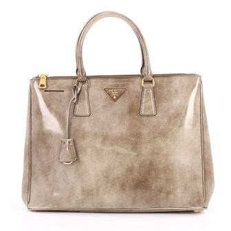 Prada Double Zip Lux Tote Spazzolato Leather Medium Brown 2025201