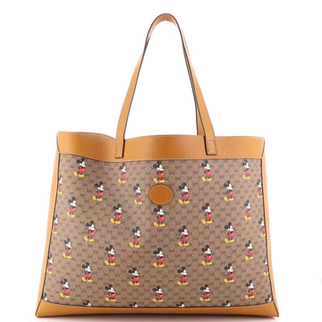 Gucci Disney Mickey Mouse Soft Open Tote Printed Mini GG Coated Canvas Medium