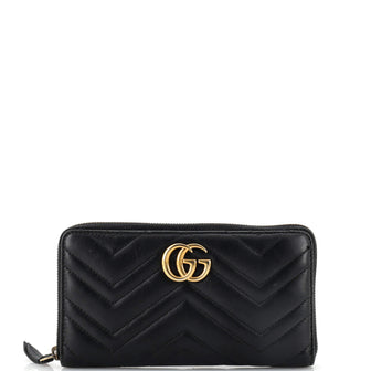 Gucci GG Marmont Zip Around Wallet Matelasse Leather