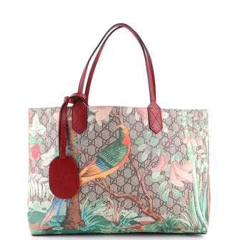 Gucci Shopping Tote Tian Print GG Coated Canvas Medium