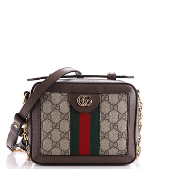 Gucci Ophidia Zip Around Camera Bag GG Coated Canvas Small
