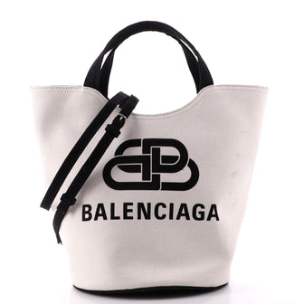 Balenciaga Wave Bucket Tote Printed Canvas Medium