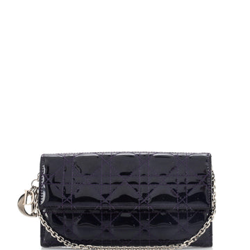 Christian Dior Lady Dior Rendez Vous Short Chain Wallet Cannage Quilt Patent