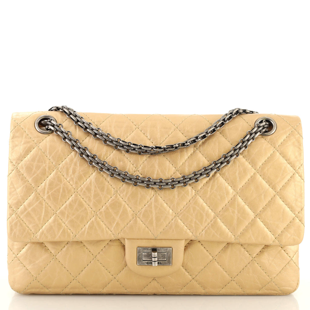 Chanel Rayures Reissue 2.55 Flap Bag Quilted Metallic Aged Calfskin 226  Auction