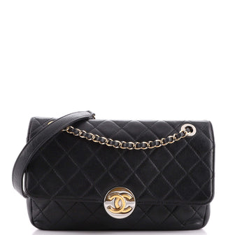 Chanel CC Turn & Lock Flap Bag Quilted Calfskin Small