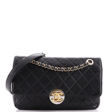 Chanel CC Turn & Lock Flap Bag Quilted Calfskin Small