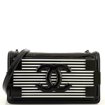 Chanel Boy Brick Flap Bag Striped Patent and Plexiglass Horizontal