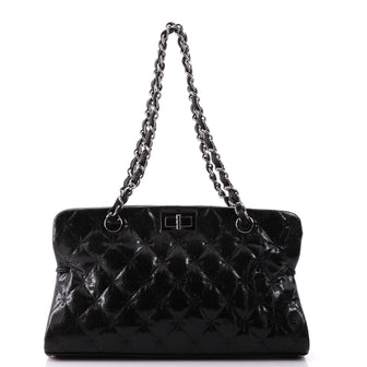 Chanel Reissue Shopping Tote Quilted Crinkled Patent Medium