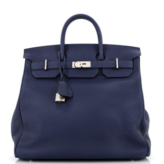 Hermes HAC Birkin Bag Blue Togo with Palladium Hardware 40