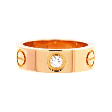 Cartier Love 3 Diamonds Band Ring 18K Rose Gold with Diamonds