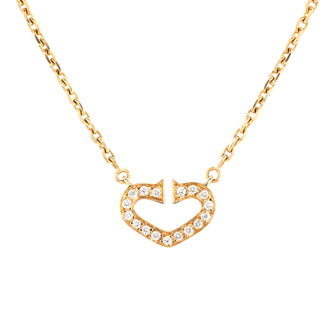 Cartier C Heart de Cartier Pendant Necklace 18K Yellow Gold with Pave Diamonds