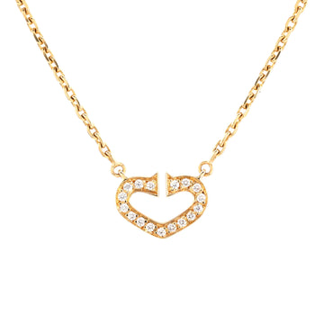 Cartier C Heart de Cartier Pendant Necklace 18K Yellow Gold with Pave Diamonds