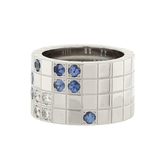 Cartier Lanieres Piet Ring 18K White Gold with Sapphires
