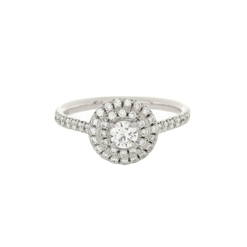 Tiffany & Co. Soleste Round Double Halo Ring Platinum with Diamonds