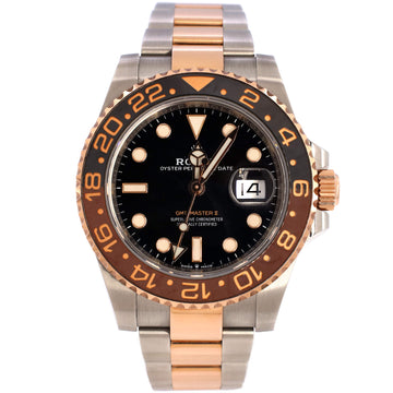 Rolex Oyster Perpetual Date GMT-Master II Rootbeer Automatic Watch Stainless Steel and Cerachrom with Rose Gold 40