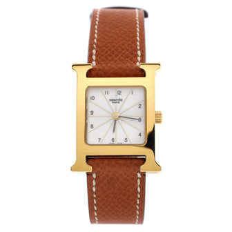 Heure H Quartz Watch Plated Metal and Leather 21