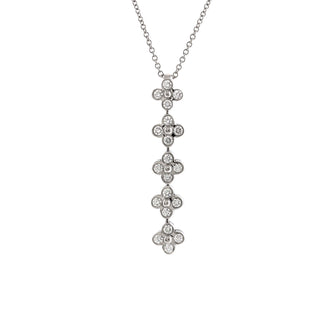 Tiffany & Co. Flower Cluster Drop Pendant Necklace Platinum and Diamonds