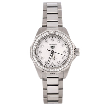 Tag Heuer Aquaracer 200M Quartz Watch Stainless Steel with Diamond Bezel and Markers and Mother of Pearl 30
