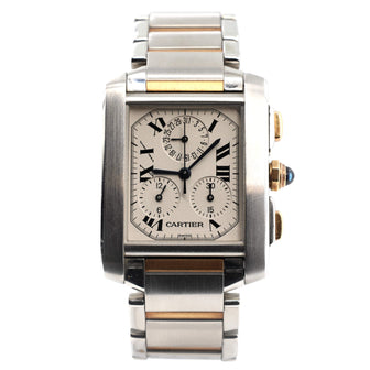 Cartier Tank Francaise Chronoflex Chronograph Quartz Watch Stainless Steel and Yellow Gold 28
