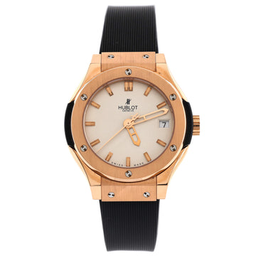 Hublot Classic Fusion Quartz Watch Rose Gold and Rubber 33