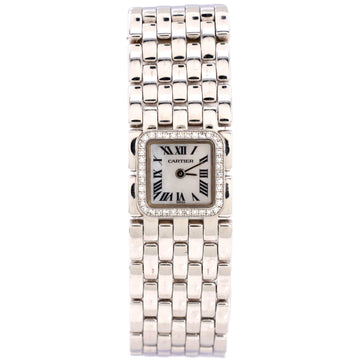 Cartier Panthere Ruban Quartz Watch White Gold with Diamond Bezel and Mother of Pearl 17