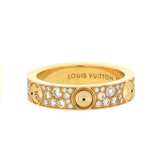 Louis Vuitton Empreinte Ring 18K Yellow Gold and Pave Diamonds 5mm