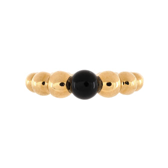 Van Cleef & Arpels Perlee Couleurs Variation Ring 18K Yellow Gold with Onyx