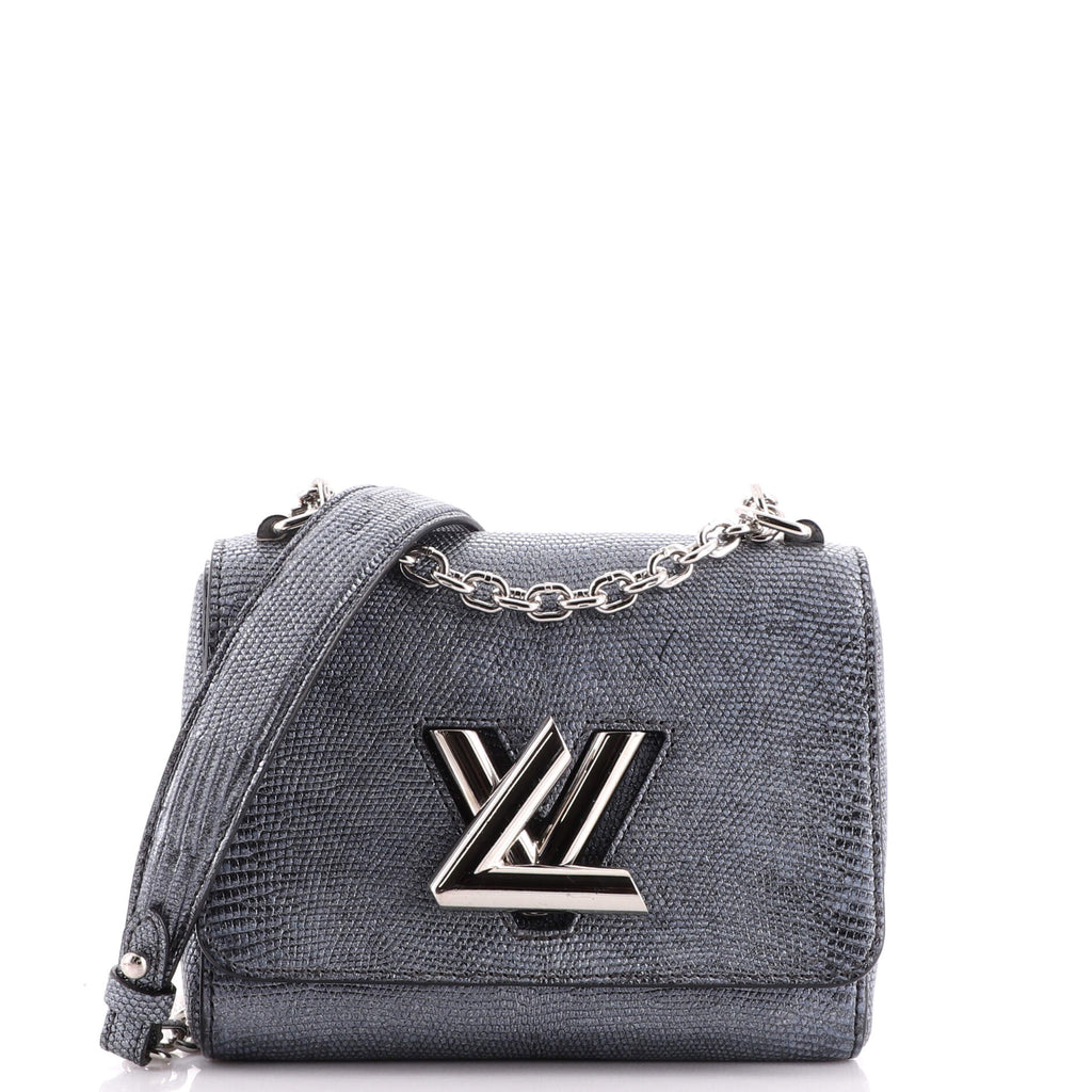 Louis Vuitton, Bags, Louis Vuitton Twist Handbag Lizard Pm Blue Metallic