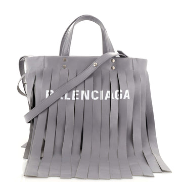 Balenciaga Laundry Cabas Tote Fringe Leather XS
