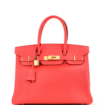 Hermes Birkin Handbag Pink Epsom with Gold Hardware 30