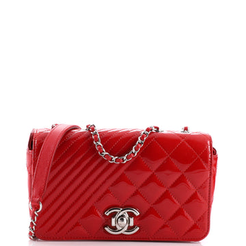 Chanel Coco Boy Flap Bag Quilted Patent Small