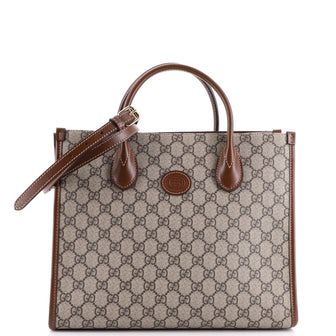 Gucci Interlocking G Tote GG Coated Canvas and Leather Small